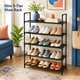thumbnail image 5 of RLBOFLSOT 5-Tier Stackable Shoe Rack, 29.9" Metal Shoe Organizer for Closet, Entryway, Dorm, Garage, Black, 5 of 7