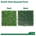 thumbnail image 3 of Grass Wall Panel 20'x20', 12Packs Artificial Greenery Wall Backdrop Faux Fence Privacy Screen Fake Hedge Topiary Boxwood Décor for Indoor Outdoor, Milan, 3 of 8