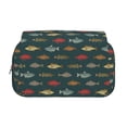 thumbnail image 2 of Sikiie River Freshwater Fish Print Flip Double-layer Pencil Case, All-purpose Stationery Bag for Study and Office, Zipper Design, Unisex, 2 of 7