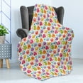 thumbnail image 4 of Alien Soft Flannel Fleece Throw Blanket, Mutant Monsters on Colorful Dotted Background Alien Beings Design Lizard Squid, Cozy Plush for Indoor and Outdoor Use, 60" x 80", Multicolor, by Ambesonne, 4 of 5