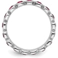 thumbnail image 2 of Solid Sterling Silver Stackable Expressions July Swarovski Ring - Ring Size 8.0, 2 of 7