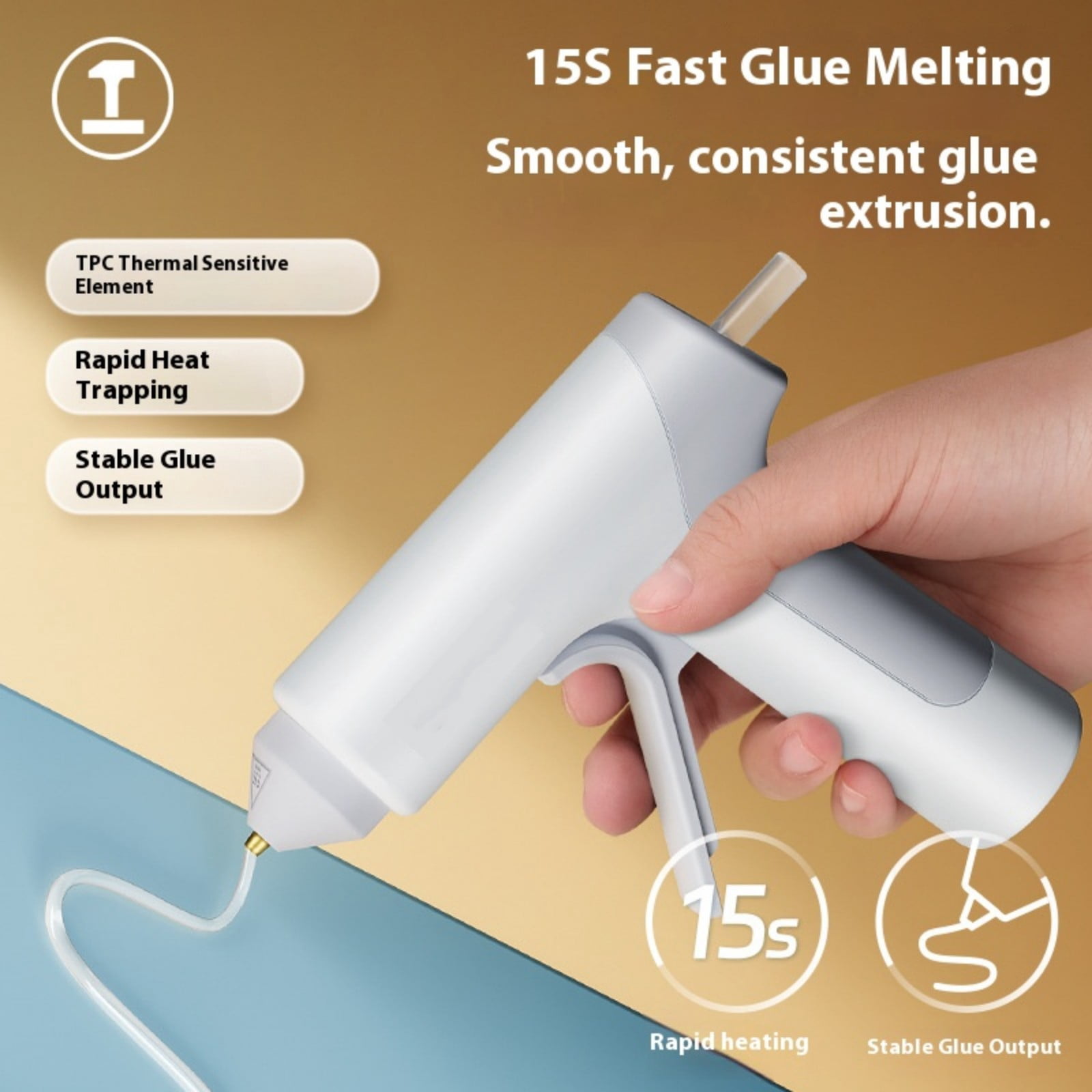 Cordless Hot Adhesive Guns Fast Heating Ergonomic Handle High Temperature Stability For DIYer Crafts Home Repairs