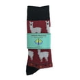thumbnail image 2 of Urban-Peacock Men's Novelty Fun Socks - Llama Alpaca - Maroon / Burgundy - 1 Pair, 2 of 3