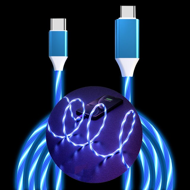 Cable USB C a USB C Opligevo Light Up 3A, carga rápida de 1 m