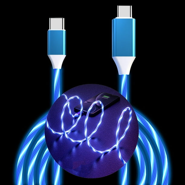 Cable USB C a USB C Opligevo Light Up 3A, carga rápida de 1 m