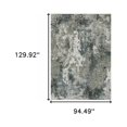 thumbnail image 4 of 8' X 11' Ivory Grey Charcoal Blue And Navy Abstract Power Loom Stain Resistant Area Rug, 4 of 4