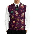 thumbnail image 3 of Kixjoy Christmas Sweater Vest for Men Warm Knit Sleeveless Pullovers Sweater Casual Ribbed V Neck Sweaters Big and Tall Going Out Stretch Vest, Wine 3XL, 3 of 7
