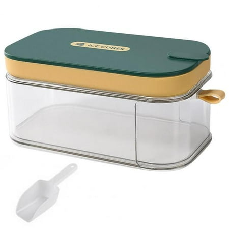 

dosili Ice Cube Mold Box 1 Set Durable Dust Proof BPA Free 2 Layers 32 Grids Ice Freezer Ice Block Making Mould Daily Use