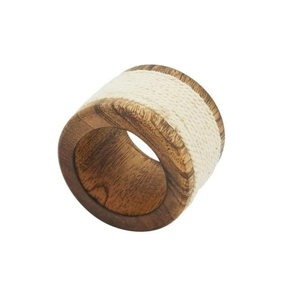 Saro Lifestyle Rope and Wood Design Napkin Ring (Set of 4)