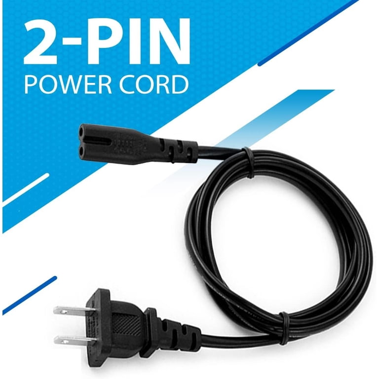 LORDTRONICS 5ft 2 Prong Figure 8 Power Cord for TV PS4 PS5 Monitor