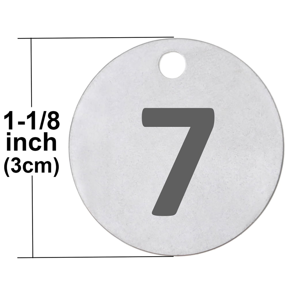 Aspire 25 PACK Numbered Key Chains, Stainless Steel Number ID Tag with Ring 1 to 25