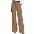 thumbnail image 2 of Womens Wide Leg Dress Pants Business Casual Flowy Work Palazzo Pants High Waisted Slacks Trousers Khaki S, 2 of 7