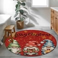 thumbnail image 5 of Red Christmas Round Rug 3ft Washable Circle Entryway Rugs Non Slip Winter Cartoon Xmas Gnomes Snowflake Area Rug Indoor Floor Carpet for Bedroom Kitchen Living Room Home Office Dining Room Nursery, 5 of 8