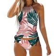 thumbnail image 1 of YDLCAFD Easter Women's Two Piece Tropical Floral Print Swimsuit Tankini Swimsuit Set 2, 1 of 5
