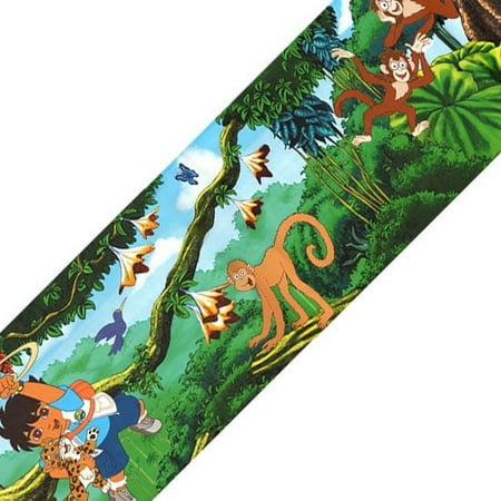 Brewster Home Fashions 12440390 Go Diego Wall Borderjungle Run Prepasted Accent Roll