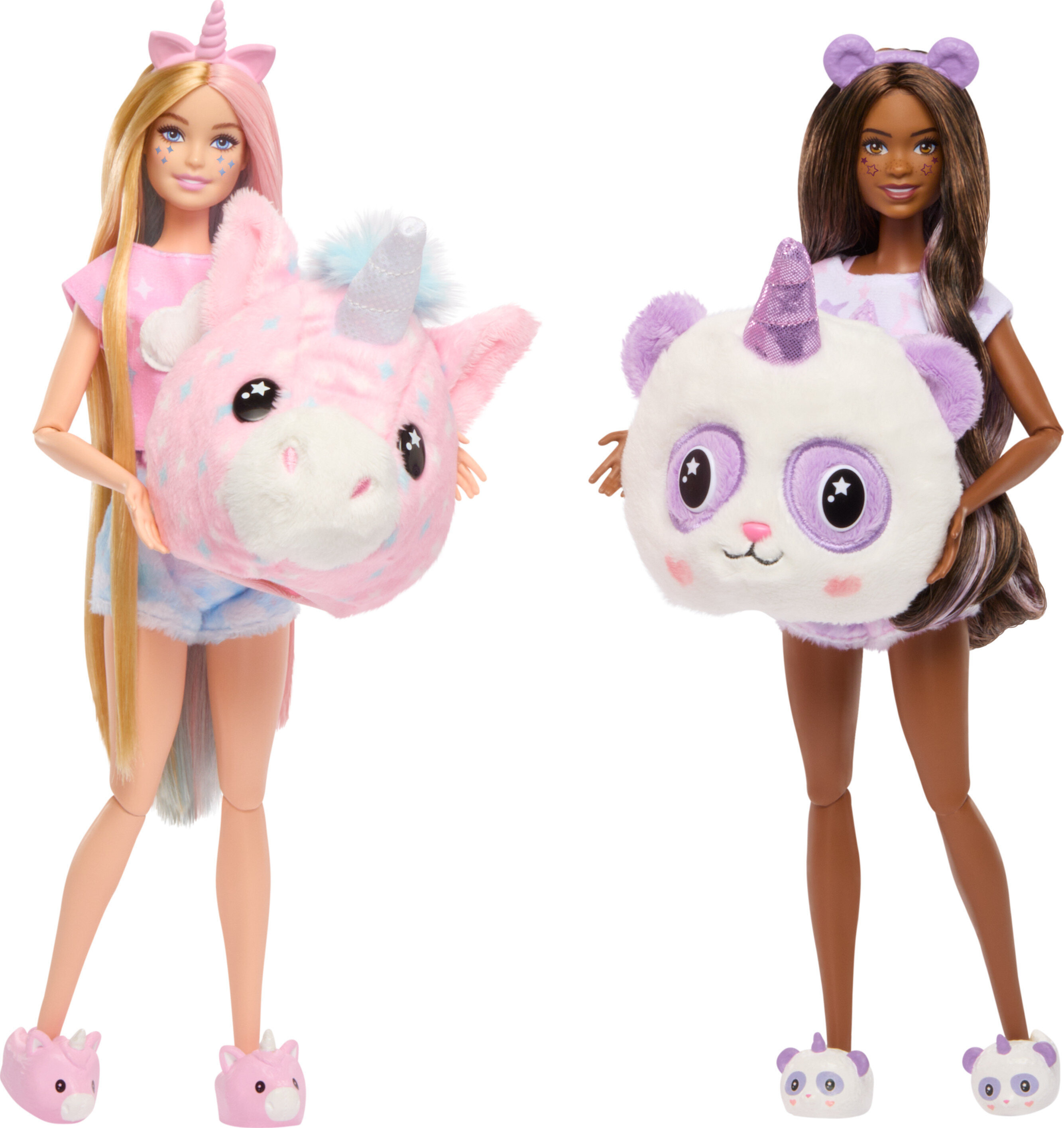 Barbie Cutie Reveal Slumber Party Gift Set with 2 Dolls & 2 Pets, 35+ Surprises, Cozy Cute Tees - image 4 of 6