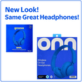 thumbnail image 5 of onn Wireless On-Ear Headphones, Blue, 5 of 7