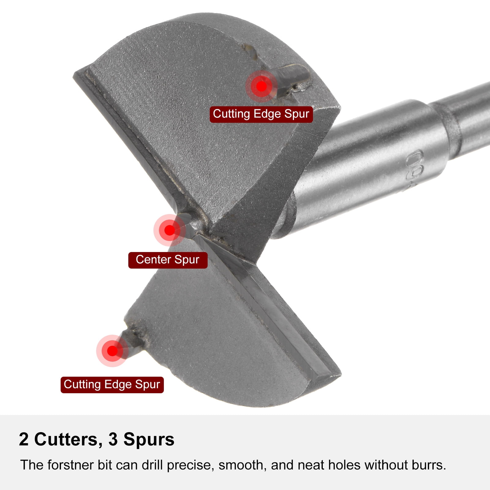 Uxcell 2 Pieces Forstner Drill Bits 60mm (2-3/8") Tungsten Carbide Wood Hinge Drill Bit Woodworking