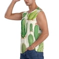 thumbnail image 3 of Lsque Cactus And Succulent Print Men's Cotton Blend Sleeveless Muscle Shirts (S-3XL)- Moisture Wicking, Odor Protection, UPF 30+,Small, 3 of 8