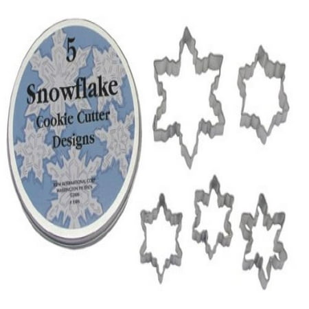 Snowflake Cookie Cutter - R & M Snowflake 5 Piece Cookie Cutter Set