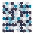 thumbnail image 3 of Ambesonne Abstract Shower Curtain, Retro Circles Squares, 69"Wx75"L, Brown Grey Teal White, 3 of 5