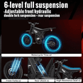 thumbnail image 6 of Riding'times GT73 Electric Dirt Bike 2400W Motor 37MPH 85-Mile Range 25" Off-Road Tires UL2849 Certified, 6 of 9