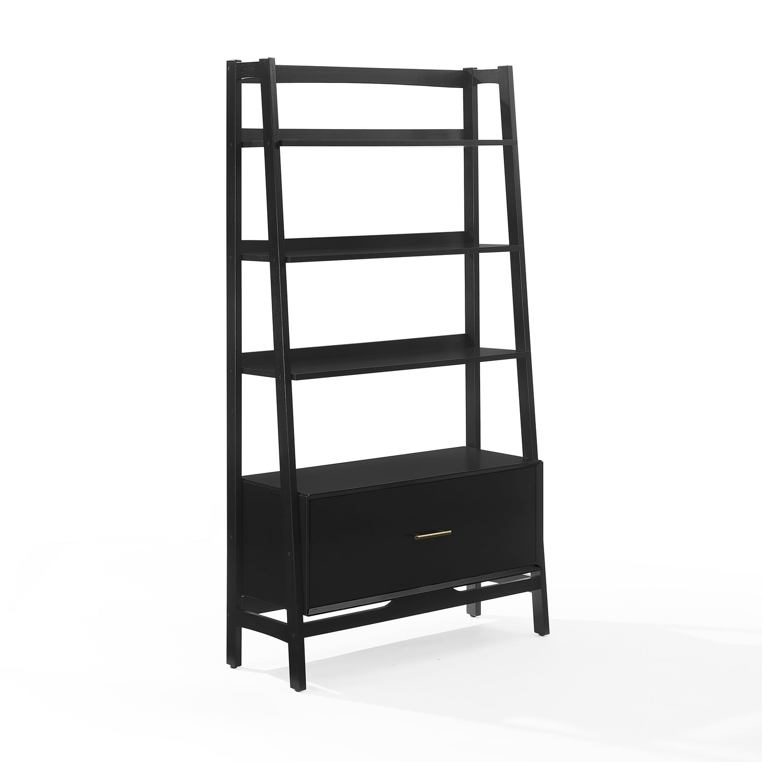 Crosley Furniture Landon Large Etagere Bookcase in Matte Black