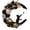 Black C, variant on Halloween Wreath - Black Cat Moon Door Decor with Lights for Indoor Outdoor Party Wall, Unique Crescent Moon Wreath Design, Perfect Halloween Decorations for Front Door