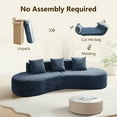 thumbnail image 6 of 109" Curved Sectional Cloud Sofa, 2-Piece Modular Boucle Teddy Couch, Modern Minimalist Curved Compression Sofa with 3 Throw Pillows, No Assembly Required, Comfy Soft Curved Couch for Living Room, 6 of 9