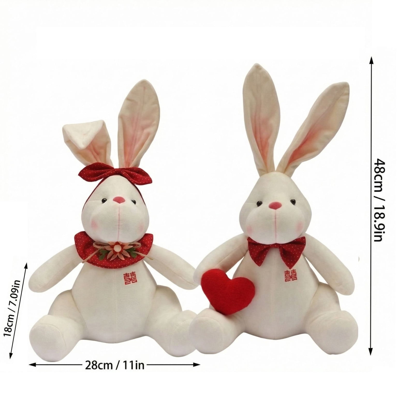 Festive Rabbit Plush Toy, Novelty Gift Doll, Soft Stuffed Animal for Celebration