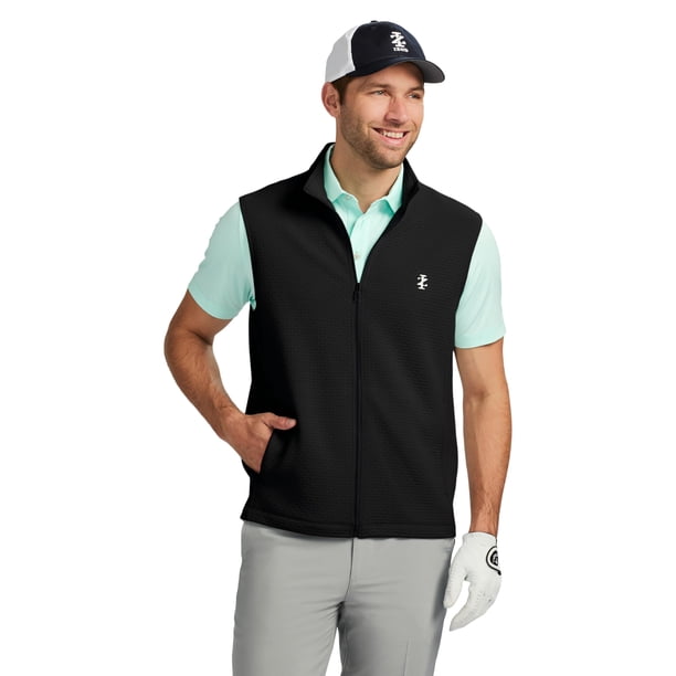 Chaleco IZOD Hydrashield negro pequeño repelente al agua UPF50