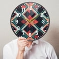 thumbnail image 6 of Yayeee Wall Clock Battery Operated 11.9" Silent Quartz Non-Ticking for Living Room Decor, Green Abstract, 6 of 8