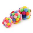 thumbnail image 3 of 3PCS Cat Toy Colorful Handmade Small Bells Ball Interactive Pet Toy S/M/L M Size 3pcs, 3 of 6