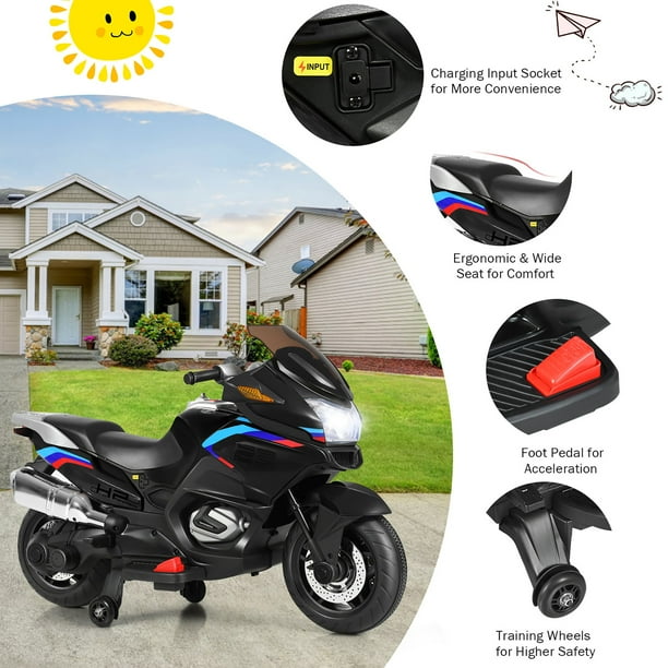 Costway 12V Kids Ride On Motorcycle Electric Motor Bike w