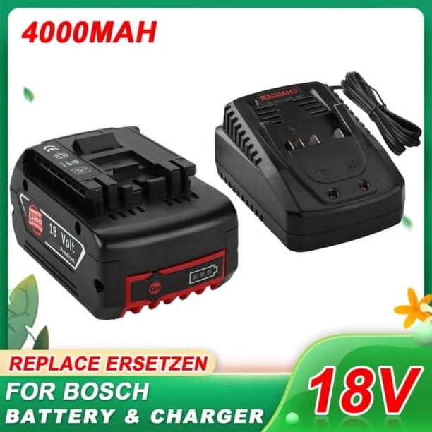 4000mah para Bos*ch BAT618 Batería Profesional GBA GBH GSR GSB BAT620 BAT609G BAT614 Taladro Eléctrico Reemplazo 1Pzas Batería+cargador set