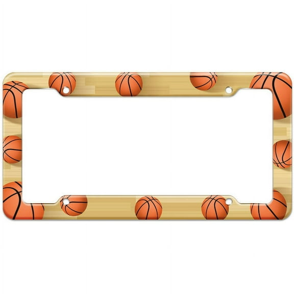 Basketball Court Pattern License Plate Frame