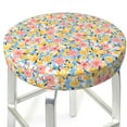 thumbnail image 6 of Goofa Watercolor Wildflowers Printed Stool Covers Round, Waterproof Round Bar Stool Covers Anti-Slip Round Bar Stool Seat Cover with Elastic Bands Durable -13 inch, 6 of 7