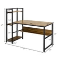 thumbnail image 2 of Patiojoy Multifunctional Computer Desk with Storage Shelves Stable Writing Table for Home Office Walnut, 2 of 6
