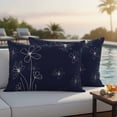 thumbnail image 4 of Navy Blue Outdoor Waterproof Pillow Covers, Spring Flora Decorative Rectangle Throw Pillowcase Sofa Cushion Sham for Patio/Couch/Chair, 20"x12" 2 Pack, 4 of 8