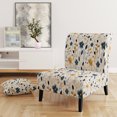 thumbnail image 2 of Designart "Serenity In Minimalist Blue" Blue Floral Upholstered Accent Chair - Cottage Arm Chair For Bedroom, 2 of 5