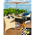 thumbnail image 5 of Outdoor Tablecloth with Umbrella Hole,Farm Lemon Leaves Plaid Black Back Spillproof Waterproof Table Cloth Zippered Table Covers,Summer Fruit Retro Letter Washable Tablecloths for Picnic/Patio, 5 of 6