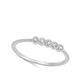 thumbnail image 4 of Round Clear CZ Wholesale Thin Stackable Ring 925 Sterling Silver Band White Female Size 9, 4 of 4