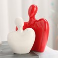 thumbnail image 1 of Pareja Abrazando Modelo Modelo de abrazo Pareja Decoración de escritorio de oficina abstracta Figuras Cerámica ( ) blanco rojo, 1 of 4