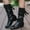 Black, variant on Boots for Women Wide Calf Low Heel Boots Mid-Calf Ankle Boots with Bow Ties (White 36)