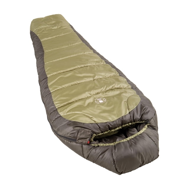 Coleman North Rim 0°F Saco de dormir grande y alto, saco de dormir tipo momia para clima frío para adultos, cremallera sin enganches con capucha ajustable para calidez y ventilación, sin PFAS
