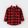 thumbnail image 3 of LNMQLPDBS Baby Plaid Shirt Boys and Toddlers' Button Down Long Sleeved Shirts Lapel Tops Casual Outwear Boys Flannel Shirts Baby Unisex Clothes Red 4-5 Years, 3 of 3
