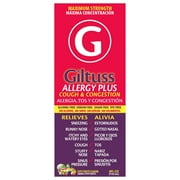 Giltuss Allergy Plus Cough & Congestion Maximum Strength Antihistaminic, Antitussive, Nasal Decongestant, 4 fl oz (118 ml)