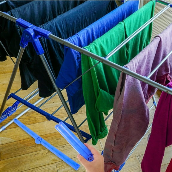 GARVALON 2Pcs Blue Plastic Clothes Drying Rack Accessories Wing Shaped for Sturdy Support and Repair Home Use