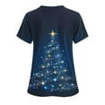 thumbnail image 4 of LSLJS Christmas Scrub Tops Women Plus Size V Neck T Shirts Casual Christmas Tree Printed Work Tops, Gifts for Women, S-5XL, 4 of 5