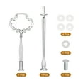 thumbnail image 4 of Unique Bargains 1 Set Cake Tray Stand Handle Plate Hardware Fitting, 2-Tiers Flower Silver, 4 of 5